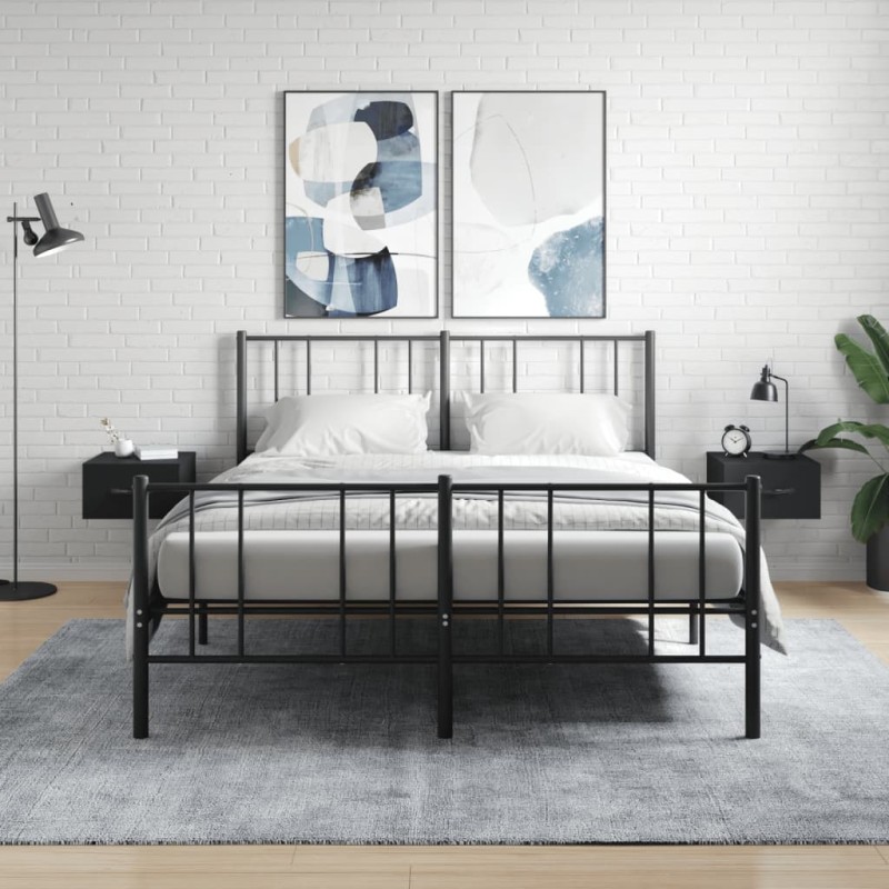 vidaXL Mesitas de noche de pared 2 uds negro 35x35x20 cm vidaXL Mesitas de noche de pared 2 uds negro 35x35x20 cm