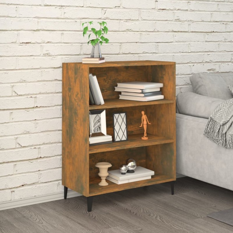 vidaXL Aparador madera contrachapada roble ahumado 69,5x32,5x90 cm vidaXL Aparador madera contrachapada roble ahumado 69,5x32,5x90 cm