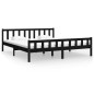 vidaXL Estructura de cama de madera maciza negra 160x200 cm vidaXL Estructura de cama de madera maciza negra 160x200 cm
