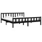 vidaXL Estructura de cama de madera maciza negra 160x200 cm vidaXL Estructura de cama de madera maciza negra 160x200 cm