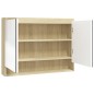 vidaXL Armario de baño con espejo MDF blanco y roble 80x15x60 cm vidaXL Armario de baño con espejo MDF blanco y roble 80x15x60 cm