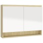 vidaXL Armario de baño con espejo MDF blanco y roble 80x15x60 cm vidaXL Armario de baño con espejo MDF blanco y roble 80x15x60 cm