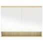 vidaXL Armario de baño con espejo MDF blanco y roble 80x15x60 cm vidaXL Armario de baño con espejo MDF blanco y roble 80x15x60 cm