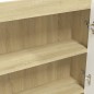 vidaXL Armario de baño con espejo MDF blanco y roble 80x15x60 cm vidaXL Armario de baño con espejo MDF blanco y roble 80x15x60 cm