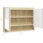 vidaXL Armario de baño con espejo MDF blanco y roble 80x15x60 cm vidaXL Armario de baño con espejo MDF blanco y roble 80x15x60 cm