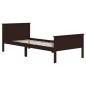 vidaXL Estructura de cama madera maciza de pino marrón oscuro 90x200cm