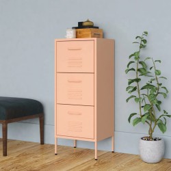 vidaXL Armario de almacenamiento acero rosa 42,5x35x101,5 cm