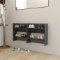 vidaXL Zapateros de pared 2 uds madera contrachapada gris 60x18x60 cm