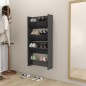 vidaXL Zapateros de pared 2 uds madera contrachapada gris 60x18x60 cm
