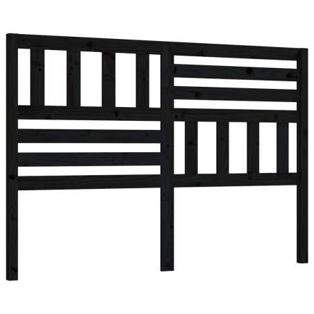 vidaXL Cabecero de cama madera maciza de pino negro 146x4x100 cm
