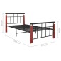 vidaXL Estructura de cama metal y madera maciza de roble 90x200 cm vidaXL Estructura de cama metal y madera maciza de roble 90x200 cm