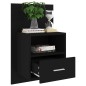 vidaXL Mesita de noche de pared negra vidaXL Mesita de noche de pared negra