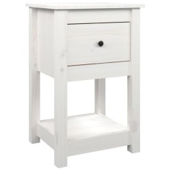vidaXL Mesita de noche madera maciza de pino blanco 40x35x61,5 cm