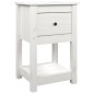 vidaXL Mesita de noche madera maciza de pino blanco 40x35x61,5 cm