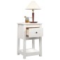 vidaXL Mesita de noche madera maciza de pino blanco 40x35x61,5 cm