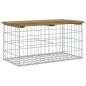 vidaXL Banco jardín diseño gaviones madera pino impregnada 83x44x42 cm vidaXL Banco jardín diseño gaviones madera pino impregnada 83x44x42 cm
