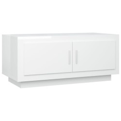 vidaXL Mesa de centro madera contrachapada blanco brillo 102x50x45 cm