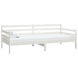 vidaXL Sofá cama de madera maciza de pino blanco 90x200 cm