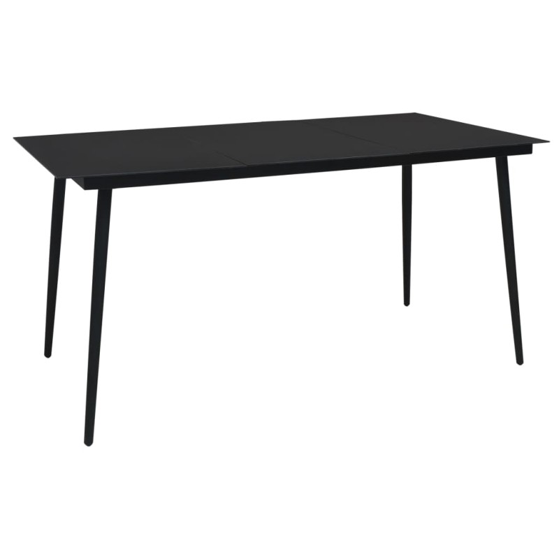 vidaXL Mesa de comedor de jardín acero y vidrio negra 190x90x74 cm vidaXL Mesa de comedor de jardín acero y vidrio negra 190x90x74 cm