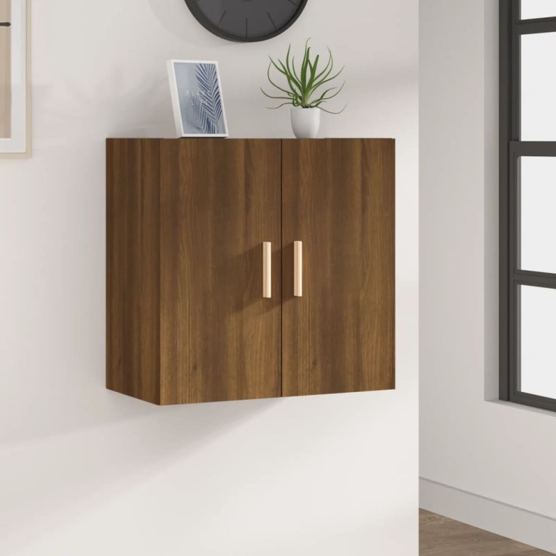 vidaXL Armario de pared madera contrachapada marrón roble 60x30x60 cm vidaXL Armario de pared madera contrachapada marrón roble 60x30x60 cm