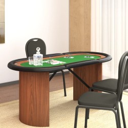 vidaXL Mesa de póquer para 10 jugadores verde 160x80x75 cm