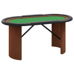 vidaXL Mesa de póquer para 10 jugadores verde 160x80x75 cm