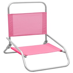 vidaXL Sillas de playa plegables 2 unidades tela rosa