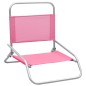 vidaXL Sillas de playa plegables 2 unidades tela rosa