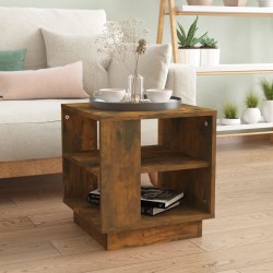 vidaXL Mesa de centro madera contrachapada roble ahumado 40x40x43 cm