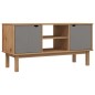 vidaXL Mueble TV OTTA madera maciza pino marrón y gris 113,5x43x57 cm