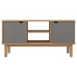 vidaXL Mueble TV OTTA madera maciza pino marrón y gris 113,5x43x57 cm