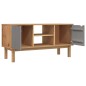 vidaXL Mueble TV OTTA madera maciza pino marrón y gris 113,5x43x57 cm