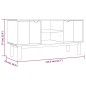 vidaXL Mueble TV OTTA madera maciza pino marrón y gris 113,5x43x57 cm