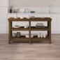 vidaXL Banco de trabajo madera maciza pino marrón miel 142,5x50x80 cm vidaXL Banco de trabajo madera maciza pino marrón miel 142,5x50x80 cm