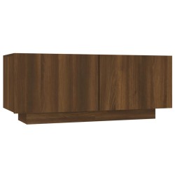 vidaXL Mueble TV madera contrachapada color marrón roble 100x35x40 cm