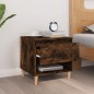 vidaXL Mesita de noche madera contrachapada roble ahumado 50x46x50 cm vidaXL Mesita de noche madera contrachapada roble ahumado 50x46x50 cm