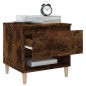 vidaXL Mesita de noche madera contrachapada roble ahumado 50x46x50 cm vidaXL Mesita de noche madera contrachapada roble ahumado 50x46x50 cm