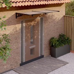 vidaXL Marquesina de puerta policarbonato negro 199x90 cm