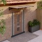 vidaXL Marquesina de puerta policarbonato negro 199x90 cm