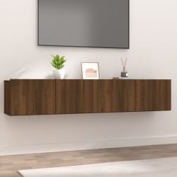 vidaXL Muebles TV 2 uds madera contrachapada roble marrón 80x30x30 cm