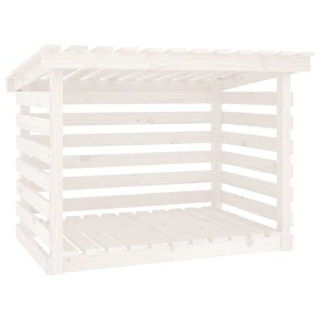 vidaXL Leñero de madera maciza de pino blanco 108x73x79 cm