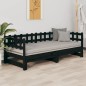 vidaXL Sofá cama extraíble madera maciza de pino negro 2x(90x200) cm vidaXL Sofá cama extraíble madera maciza de pino negro 2x(90x200) cm