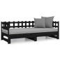 vidaXL Sofá cama extraíble madera maciza de pino negro 2x(90x200) cm vidaXL Sofá cama extraíble madera maciza de pino negro 2x(90x200) cm