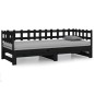 vidaXL Sofá cama extraíble madera maciza de pino negro 2x(90x200) cm vidaXL Sofá cama extraíble madera maciza de pino negro 2x(90x200) cm