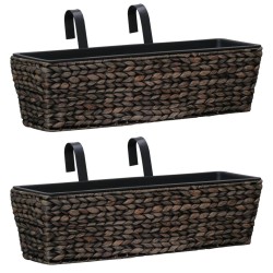 vidaXL Conjunto de jardineras 2 unidades jacinto de agua marrón 
