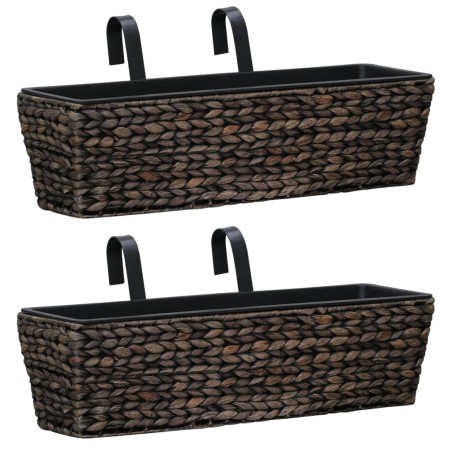 vidaXL Conjunto de jardineras 2 unidades jacinto de agua marrón 