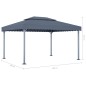 vidaXL Cenador gris antracita aluminio 400x300 cm vidaXL Cenador gris antracita aluminio 400x300 cm