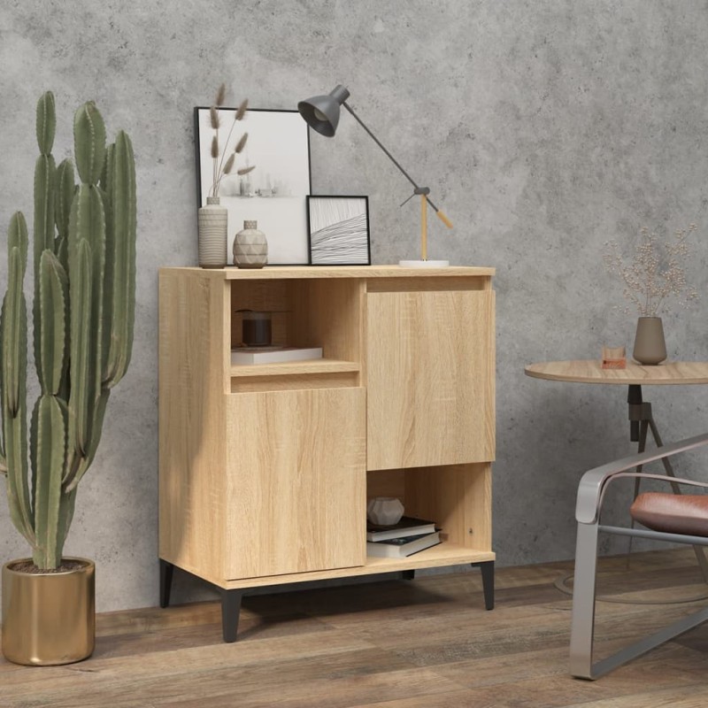 vidaXL Aparador de madera contrachapada roble Sonoma 60x35x70 cm vidaXL Aparador de madera contrachapada roble Sonoma 60x35x70 cm