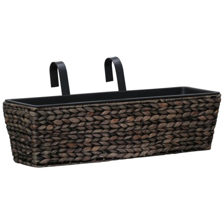 vidaXL Conjunto de jardineras 2 unidades jacinto de agua marrón 