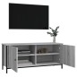 vidaXL Mueble TV con puertas contrachapada gris Sonoma 102x35x45 cm vidaXL Mueble TV con puertas contrachapada gris Sonoma 102x35x45 cm